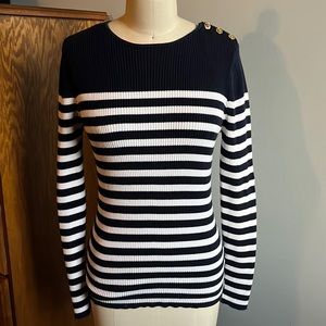 Ralph Lauren blue and white striped sweater